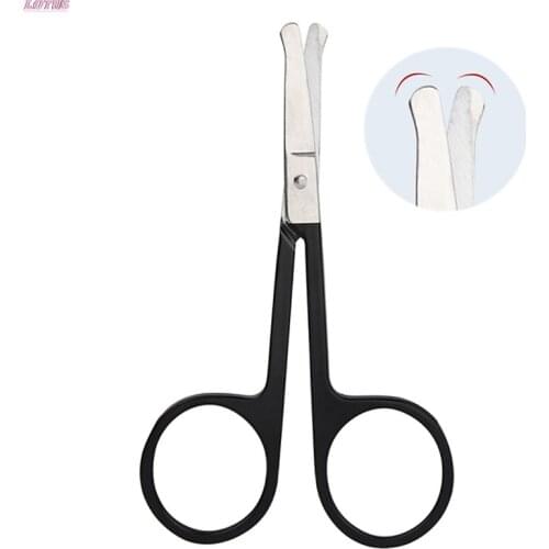 Nose Hair Scissor Makeup Scissor Eyebrow Eyelashes Nose Hair Trim Rounded Sharp Hair Removal Tools Stainless Steel 1PC