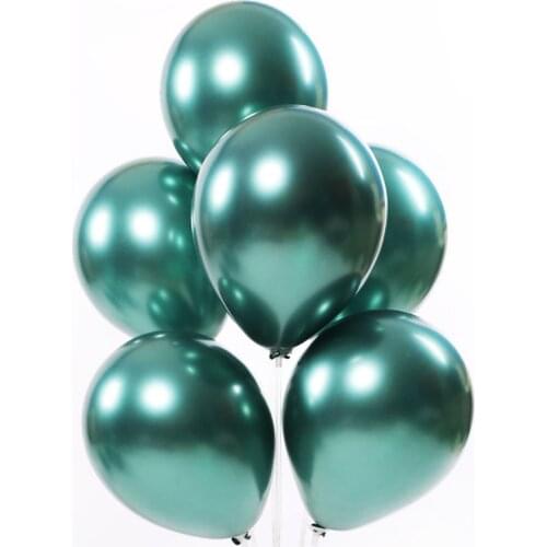 10pcs 10Inch Metallic Latex Balloons Dark green Round Globos Inflatable Helium Balloon Birthday Party Decoration Supplies