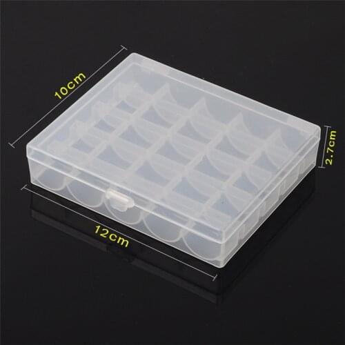 25 cells Sewing Machine Bobbins Spools Empty Bobbins Spools Plastic Storage Box For Home Sewing Accessories Tools