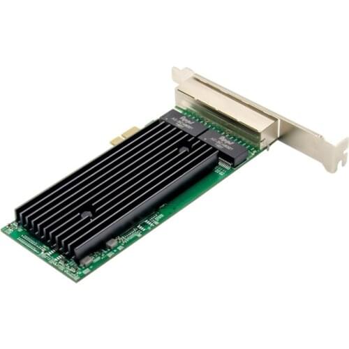 Pcie x1 1000m lan 4-Port RJ45 Gigabit Ethernet PCI-Express X14 Server Adapter Network Card Intel82576 T4 Chipset