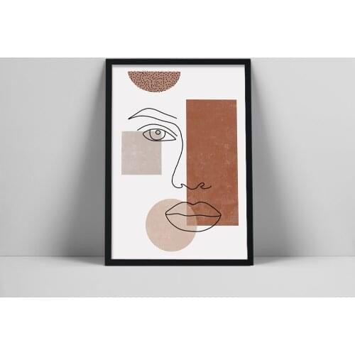 Abstract face line art print, woman line illustration, fine line abstract print, printable minimal art print, boho wall decor, a