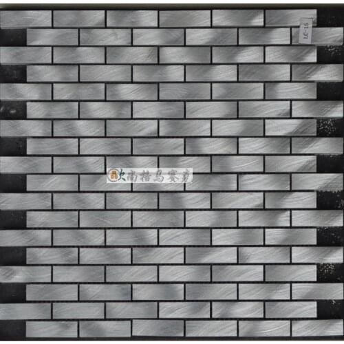 Aluminum alloy metal strip mosaic tiles HMM1002A for backsplash kitchen wall sticker bathroom floor tile free shipping