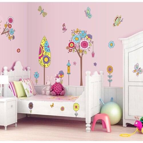 Bohemia Flower Tree Wall Decor Kids Baby Room Decoration Removable Vinyl Wall Decal Stickers