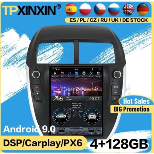 Carplay Tesla 128G Radio 2 Din Stereo With Screen Android For Mitsubishi ASX 2010 2011 2012 2013 2014 GPS Player Audio Head Unit
