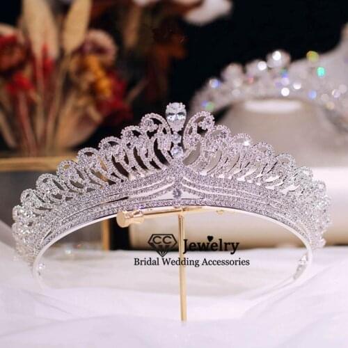 CC Crowns for Women Wedding Accessories Engagement Hair Ornaments Bridal Jewelry Tiara Headband Princess Headdress Gift FO30