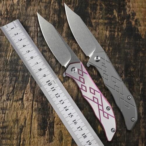 CH3008 folding knife D2 blade ball bearing titanium alloy handle hunting knivescamping hiking EDC self-defense tactical tool