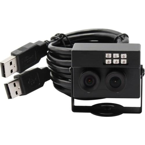 ELP 2 Megapixel infrared WDR dual lens face recognition usb camera AR0230 Sensor biopsy detection with IR LED board