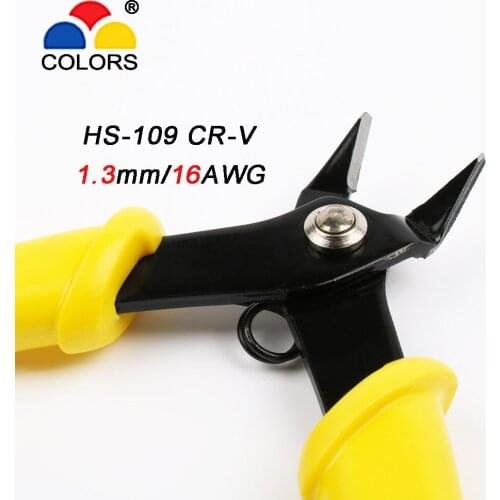 FASEN HS-109 CR-V 1.3mm/16AWG Electrician wire Cable Plastic pliers Cutting cable cutter Hand Side Snips Electrictrician tool
