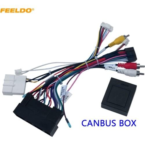 FEELDO Car Stereo 16Pin Power Wiring Harness Canbus Support Original USB For Hyundai Elantra/SantaFe/IX45/K3/Sportage/Sorento