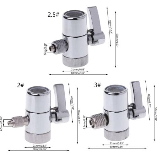 Water Filter Faucet Diverter Valve Ro System 1/4\" 2.5/8\" 3/8\" Tube Connector