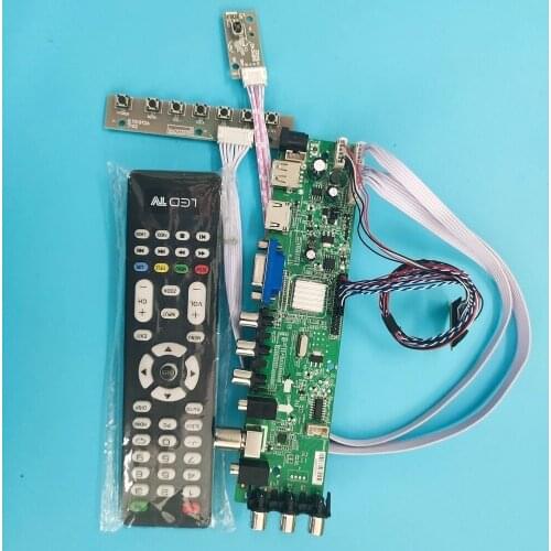 Kit For BT140GW03 V.2/BT140GW01 V.6 40pin controller board digital TV LVDS USB AV Signal WLED 1366X768 VGA LED HDMI DVB-T remote