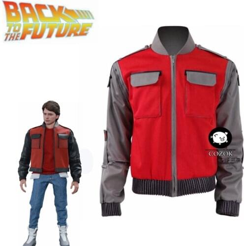 Back To The Future Cosplay Costume Jr Marlene Seamus Marty McFly high-quality Jacket Orange Outwear Coat Made any Size