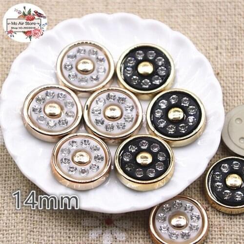 50pcs 14mm round shiny rhinestones flatback Buttons Home Garden Crafts Cabochon Scrapbooking DIY craft