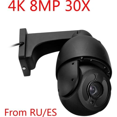 Black Color 4K 8MP Sony Sensor IR Vision Outdoor POE Power 30X Zoom IP Speed Dome cameras P2P Onvif 8MP 4K IP CCTV Camera