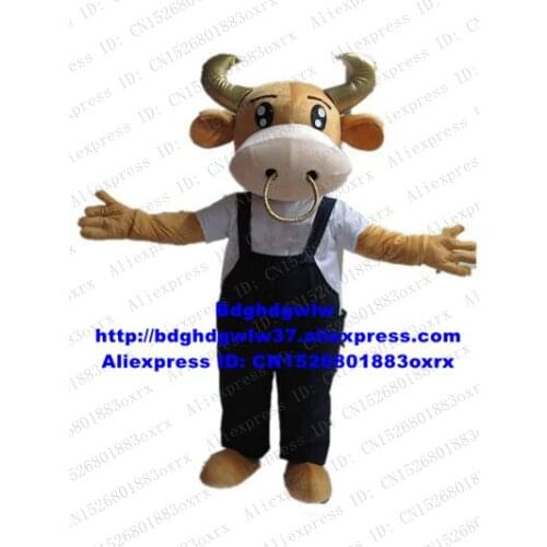 Kerbau Buffalo Bison Wild Ox Bull Cattle Calf Mascot Costume Adult Cartoon Character Put On Nice Performing Arts zx1054