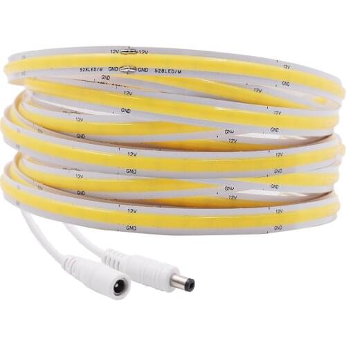 High Density Cob Led Light Bar 12V 24V 480LED RA90 Warm Nature Cold White 0.5m 1m 2m 3m 5m Flexible COB Tape Linear Lighting