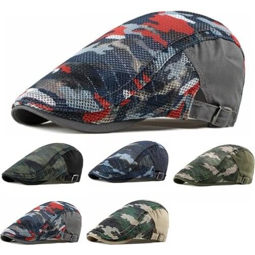 Men Summer camouflage hat ladies sun visor Korean mesh breathable beret hats male forward hat tide
