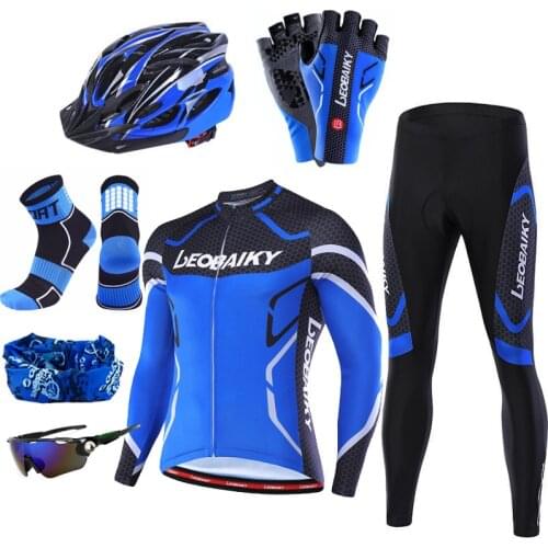 High Quality Pro Bicycle Jersey Long Sleeves Set Men Bike Clothing Mtb Cycle Wear 3D Padded Breathable Sportswear Complete Kits