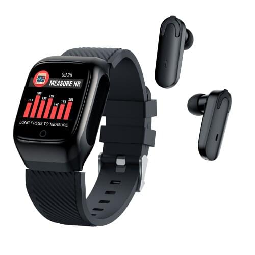 S300 2in1 Smart Watch Men Earbuds With Earphones Music BT 5.0 Wireless Touch Control Heart Rate Run for Android for iOS