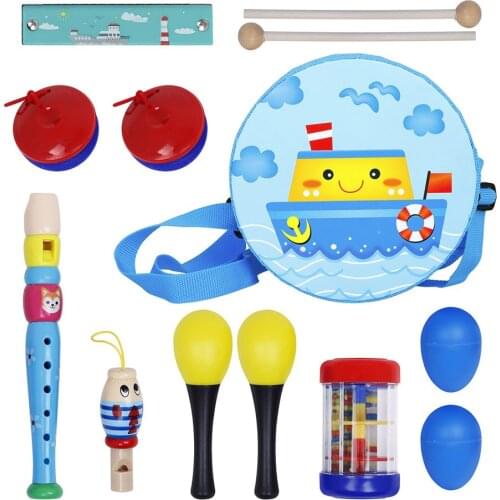 Musical Toys Set Percussion Instrument Band Rhythm Kit 8 Types 13pcs Preschool Musical Education for Kids Children Toddlers