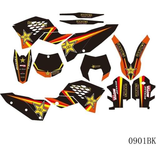 Full Graphics Decals Stickers Motorcycle Background Custom Number 3M For KTM EXC EXC-F 125 250 300 450 530 2008 2009 2010 2011