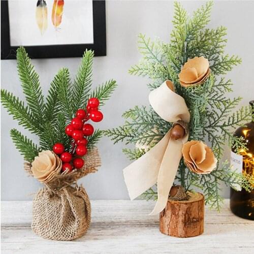Mini Desk Tops Artificial Christmas Tree Decoration 2021 Xmas Party Ornaments Home Christmas Decoration Gift New Year 2022