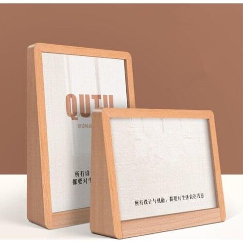100x150mm Tabletop Display Wooden Picture Photo Frame High Definition Acrylic Glass Covers Sign Holder Stand