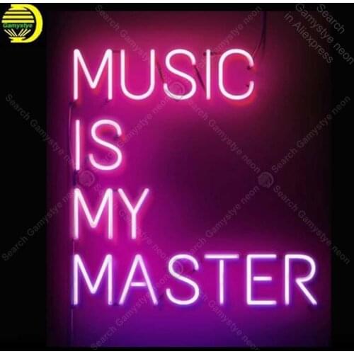 Neon Sign Music is my Master Neon Bulb sign handcraft Beer Bar Bed Room Home neon signboard vintage neon light anuncio luminos