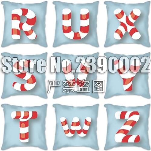 Alphabet Cushion Cover 45x45cm Red and White Pillowcase Decorative Sofa Cushions Throw Pillows Cover Home Decor Pillow Cases