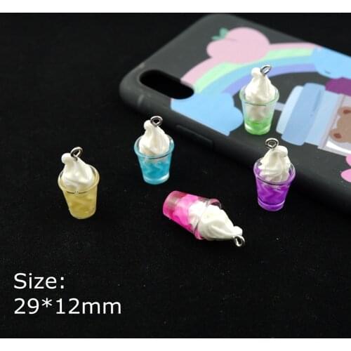10pcs/Lot Resin Ice Cream Charms For Bracelets Key Chain Earring Jewelry Making DIY Craft Pendants Handmade Dollhouse