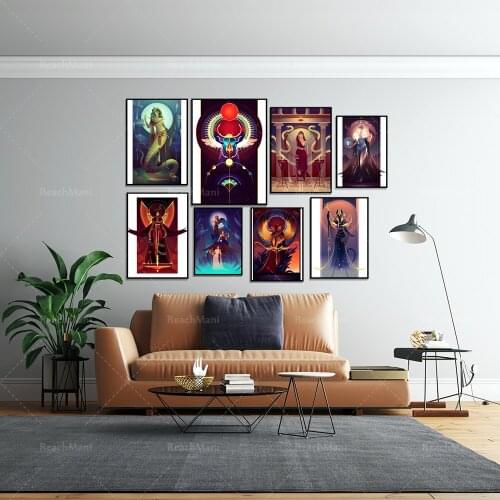 Greece, Egypt, Gods and Goddess posters ~ Gods and animals posters Nordic home decoration canvas wall art prints living room dec