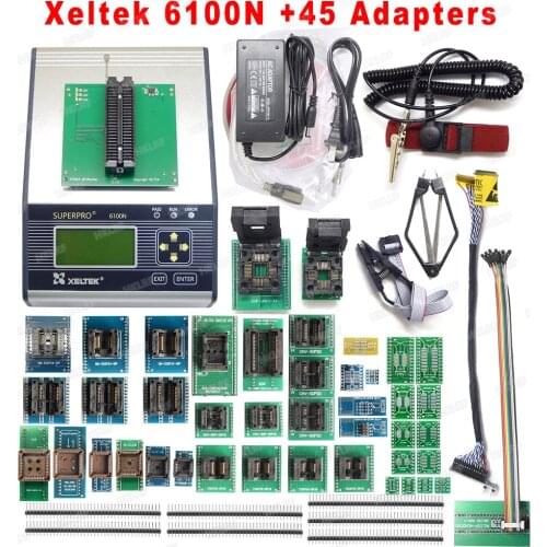 XELTEK SuperPro 6100N Programmer + 45 Adapters With EDID Cable + ISCP Cable Universal Programmer