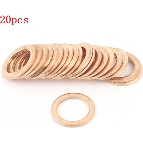 Gasket Seal Copper Washer 20 10 mm x 14 mm x 1 mm Solid Washer Flat