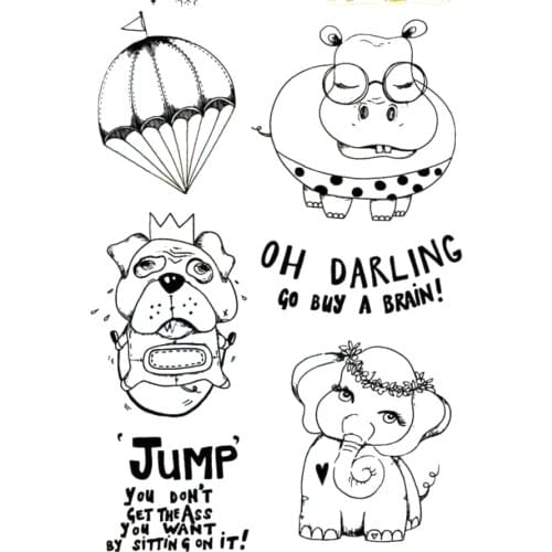 Animal jump Clear Stamp for DIY scrapbooking/Card Making C1032