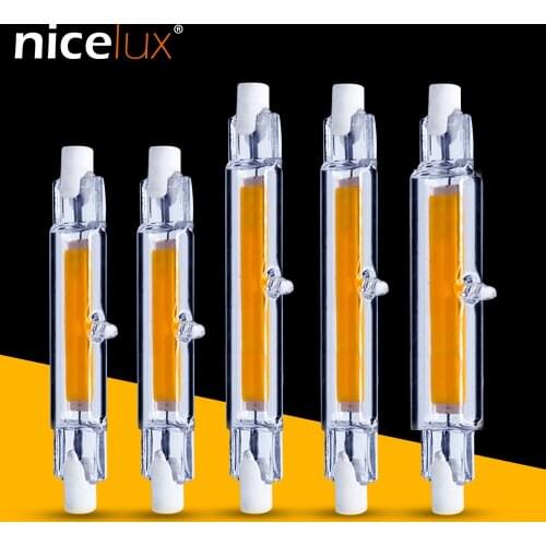R7S COB LED Lamp Bulb Glass Tube for Replace Halogen Light Spot Light 78mm 118mm AC 220V 230V 5W 9W 13W Energy Saving