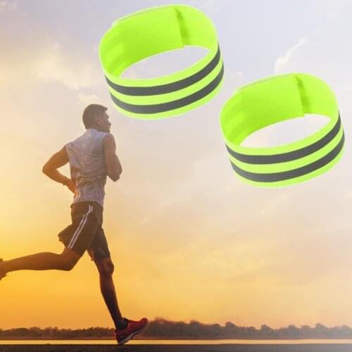 2Pcs Self-Adhesive Reflective Bands Magic Stickers Tapes Safety Leg Straps Strips for Bicycle Riding Harness Leggings Leggings