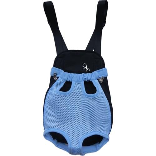 Blue Mesh Pet Carrier Backpack Adjustable Pet Front Cat Dog Carrier Backpack Travel Bag Legs Out Easy-Fit ForTraveling Drop Ship