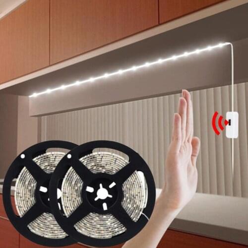 Kitchen USB LED Light Strip DC 5V Smart Infrared Sensor Hand Sweep Sensor Light Waterproof Wardrobe Bar TV Motion Backlight