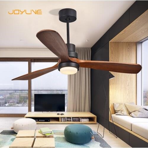 JOYLIVE Creative Nordic Fan Light Household Living Room Dining Room Bedroom Led Simple Hotel Wooden Blade Ceiling Fan Light