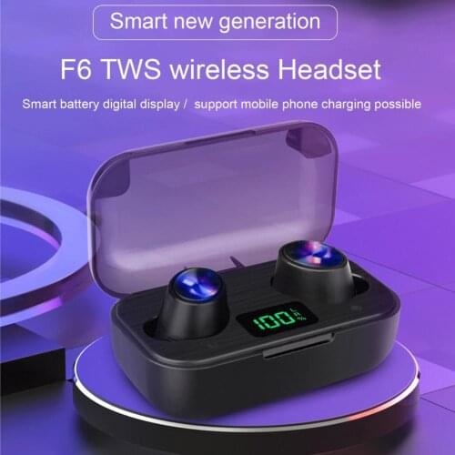HOT F6 Bluetooth TWS Headset Stable Connection Stereo Compact Bluetooth Earbuds for Laptops Headset Connection Bluetooth Earbuds
