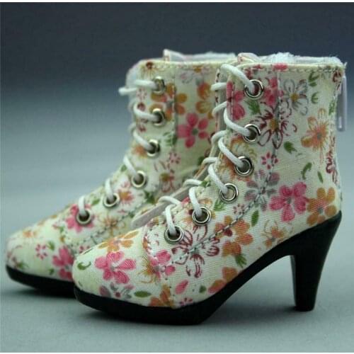 [wamami] 48# Pink Flower1/4 MSD 1/3 SD BJD DOD Dollfie High Heels Flanging Boots/Shoes