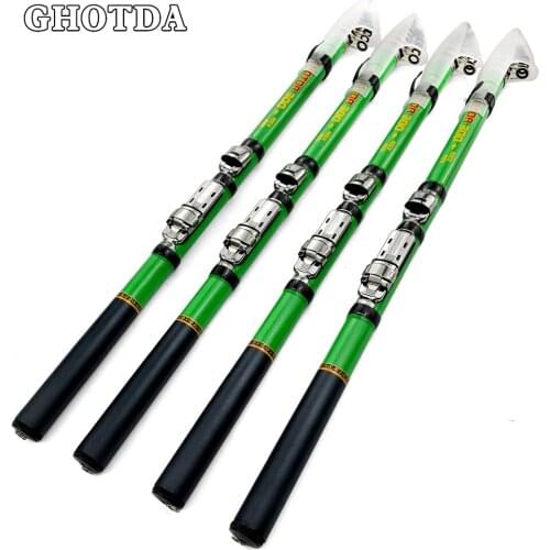 Green Fishing Rod Telescopic Carbon Fiber Rock Fly Carp 1.5/1.8/2.1/2.4/2.7/3.0M