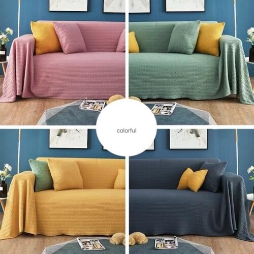 Yellow Pink Sofa Towel Throw Blanket Solid Color Knitting Sofa Covers Blanket Plaid Towel Slipcovers Protect Cover Home Decor