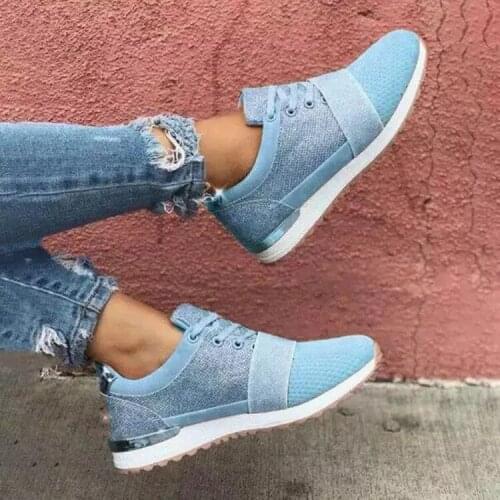 2021 New Women Lace Up Casual Sports Shoes Fashion Splicing Flat Heel Sport Shoes Comfortable And Breathable Shoes Mujer