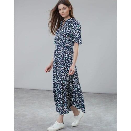 Womens Fitted Short Sleeve Dress - LEOPARD