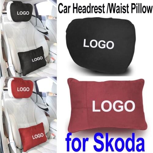 1PCS Auto Car Neck Pillow Car Seat Lumbar Pillow Cushion Headrest Waist Pillow for Octavida Bora Jetta Fabia Superb Yeti Interio