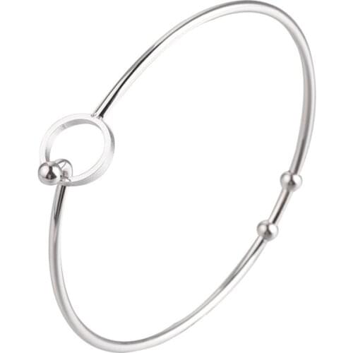 100% Stainless Steel Wire Expandable Bracelet Base Adjustable Bangle Heart Metal Open Cuff Bangle 60mm 10pcs