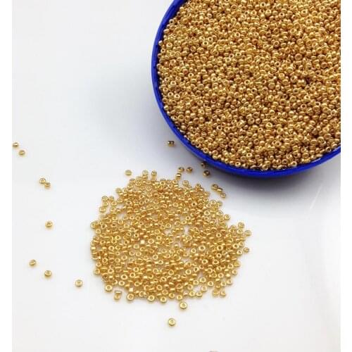16g 1000pcs 2mm 12/0 Golden Metal Color Opaque Round Loose Spacer Beads Cezch Glass Seed Beads Handmade Jewelry DIY Garment Bead