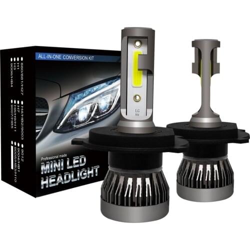 2pcs mini size LED lights, 6000lm H1 H4 headlight H7 H8 H9 H11 9005 9006 9012 LED headlights 12V 24V car LED lights