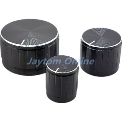 2pcs Black Aluminum alloy Potentiometer/Encoder Knobs Switch Caps 30x17mm 21x17mm 15x17mm Half Shaft Plum Shaft